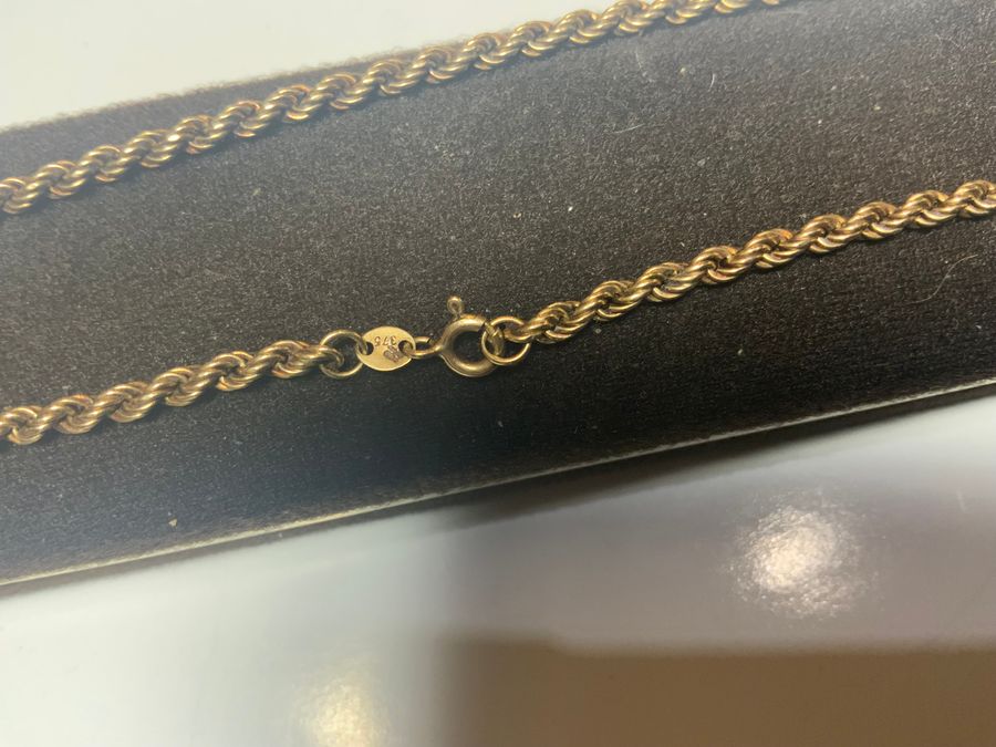 Antique GOLD 9CT ROPE CHAIN NECKLACE