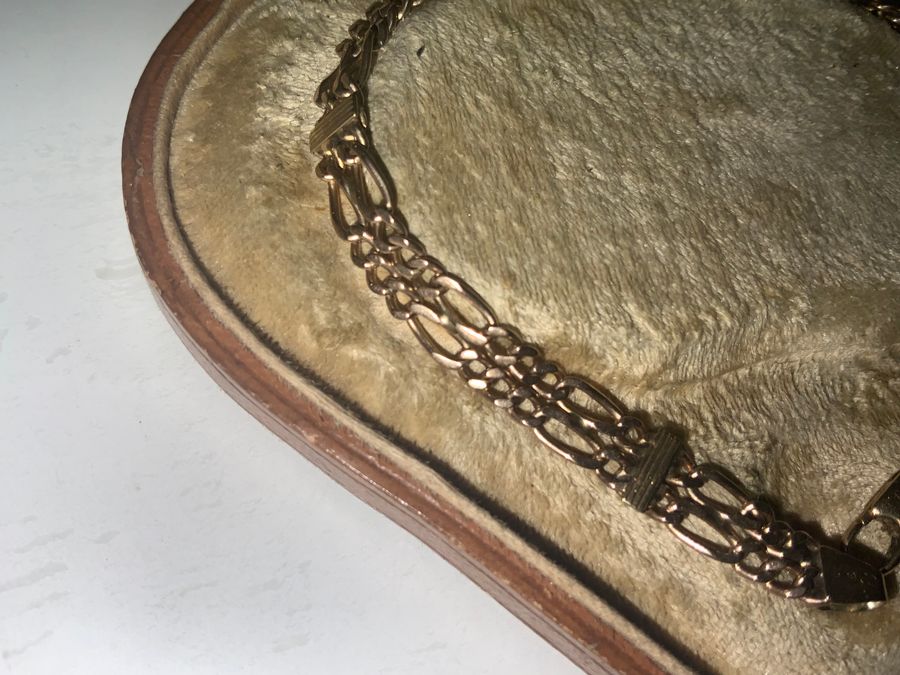 Antique GOLD 9CT GATE BRACELET & CASE