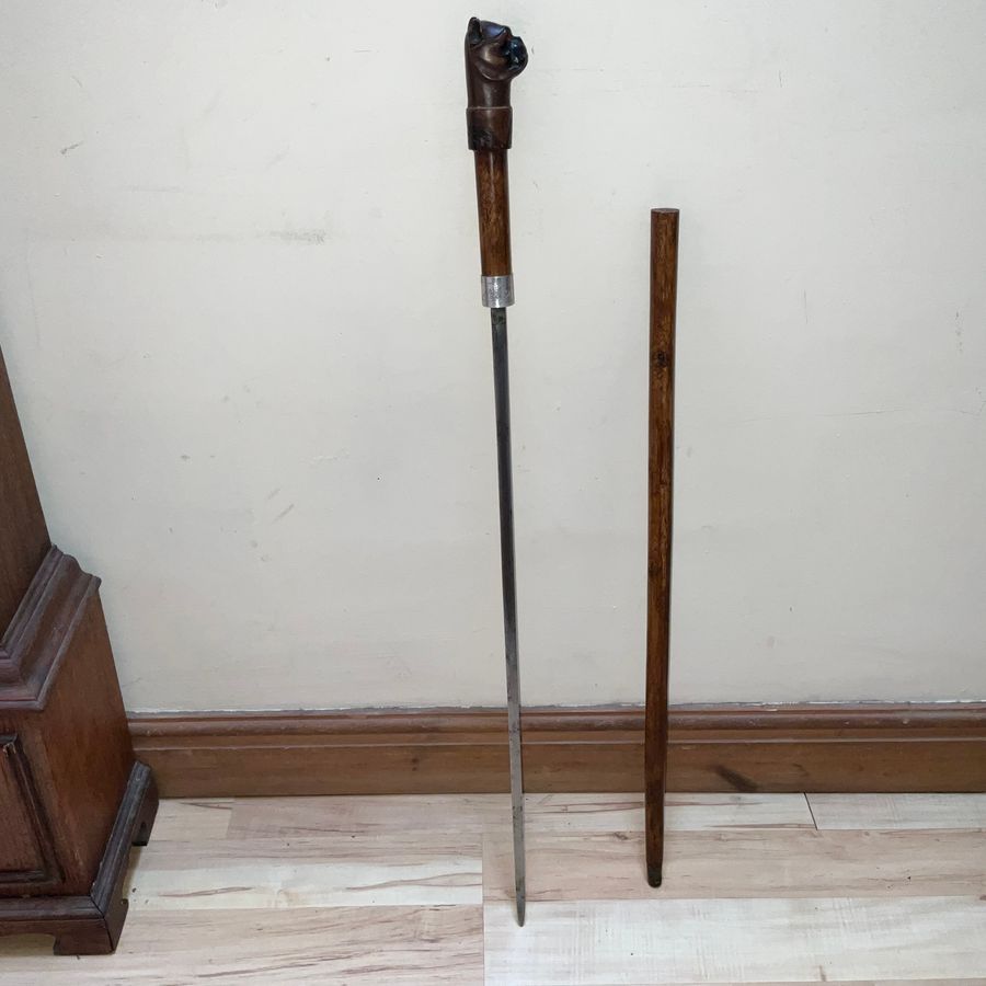 Antique MASONIC WALKING STICK SWORD STICK.