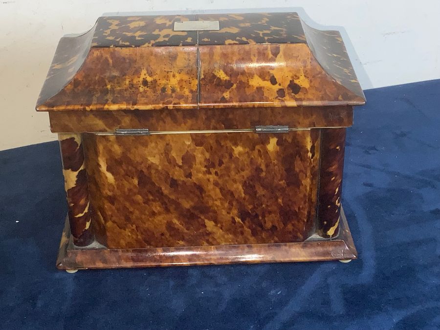 Antique TORTOISE SHELL TEA CADDY CIRCA 1750’s