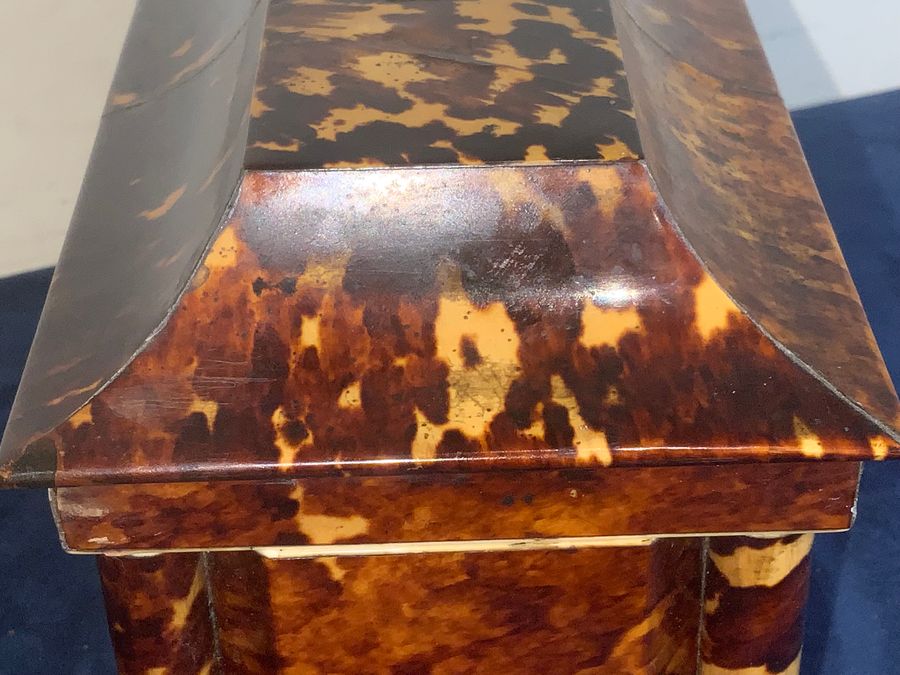 Antique TORTOISE SHELL TEA CADDY CIRCA 1750’s