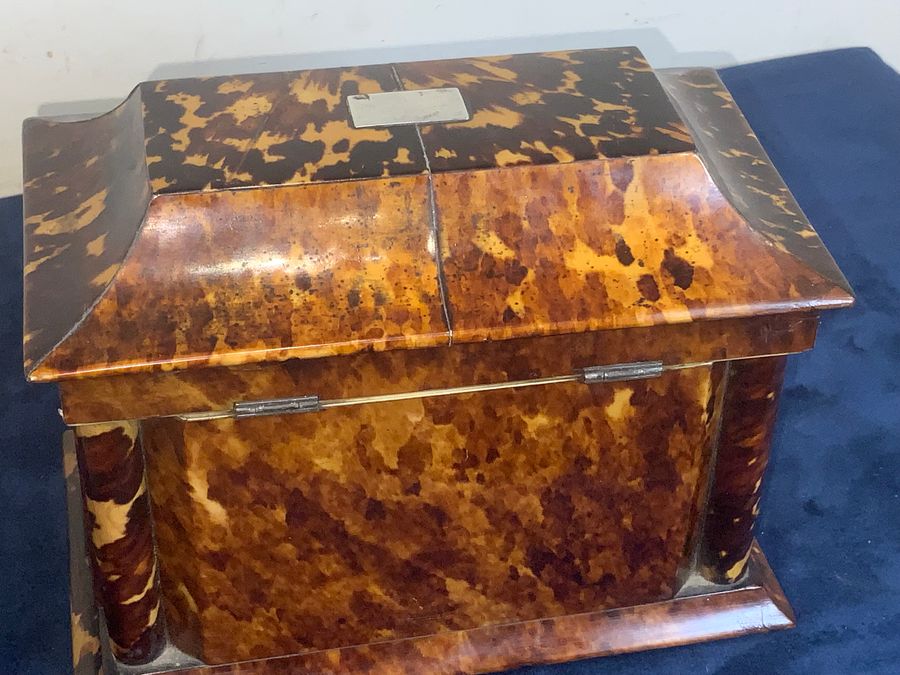 Antique TORTOISE SHELL TEA CADDY CIRCA 1750’s