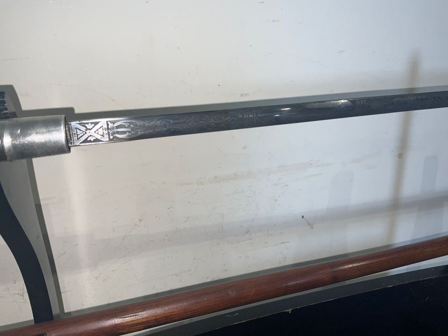 Antique MASONIC GENTLEMAN'S WALKING STICK SWORD STICK 