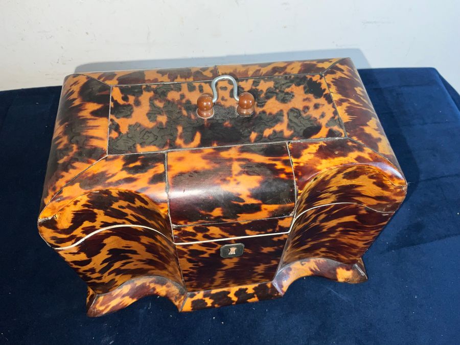 Antique Tortoise Shell Tea Caddy