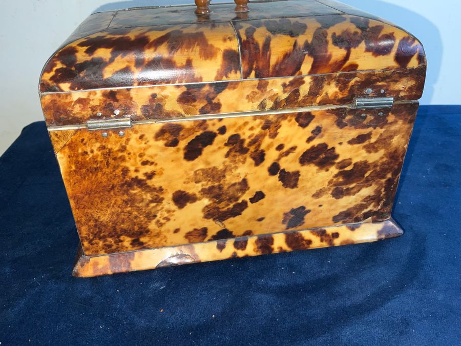 Antique Tortoise Shell Tea Caddy