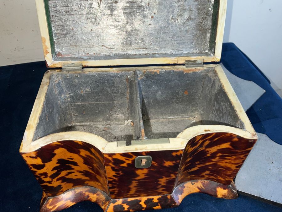 Antique Tortoise Shell Tea Caddy