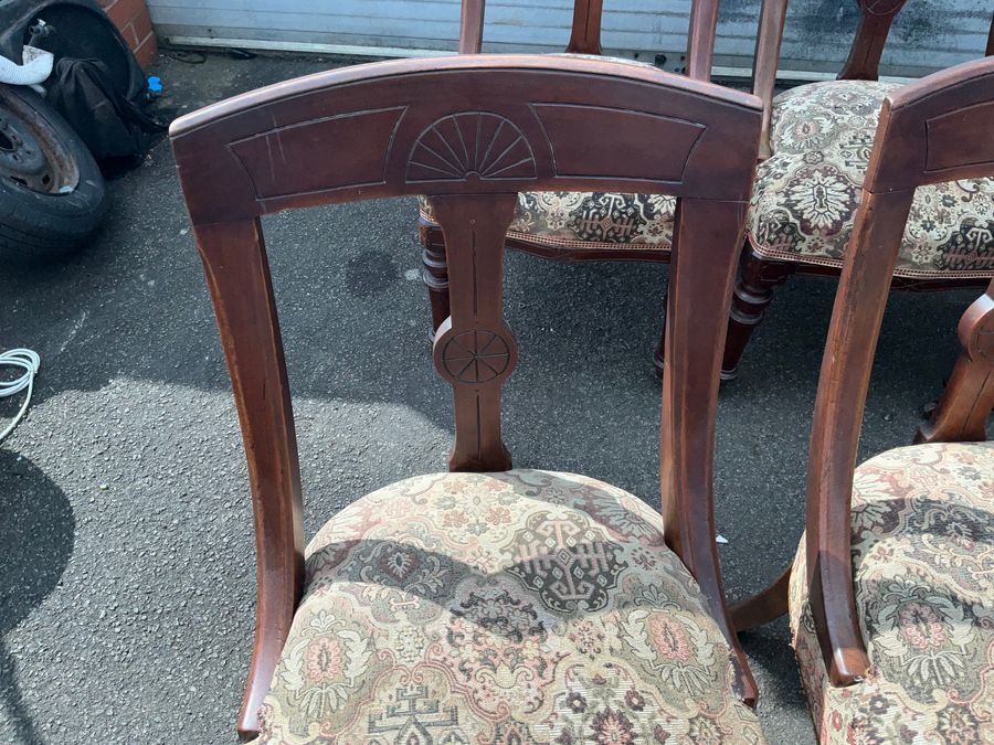 Antique Dining chairs, set of six Victorian mahogany chairs