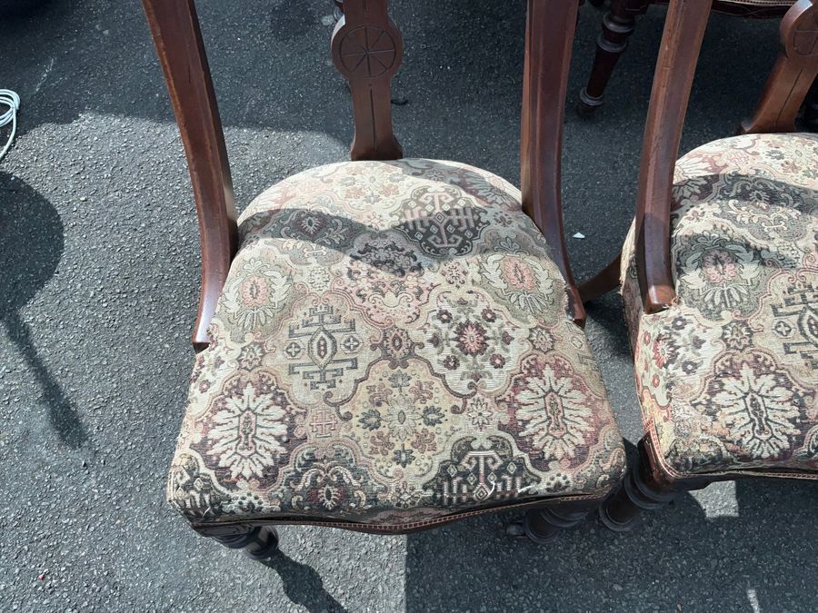 Antique Dining chairs, set of six Victorian mahogany chairs