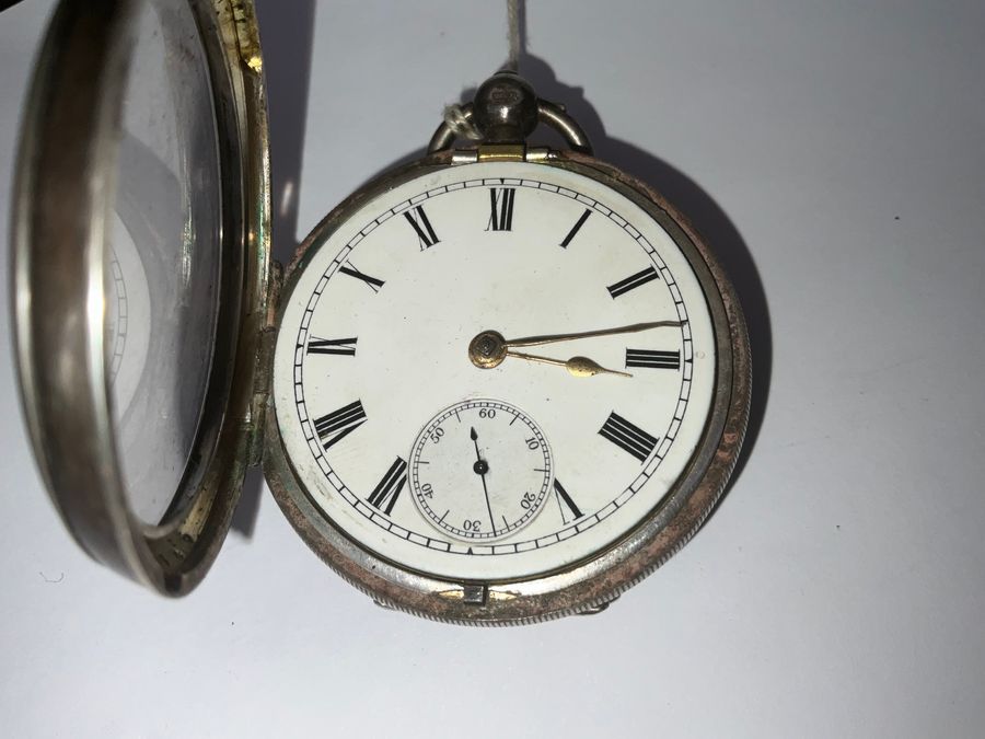 Antique SILVER POCKET WATCH KEY WIND FUSEE