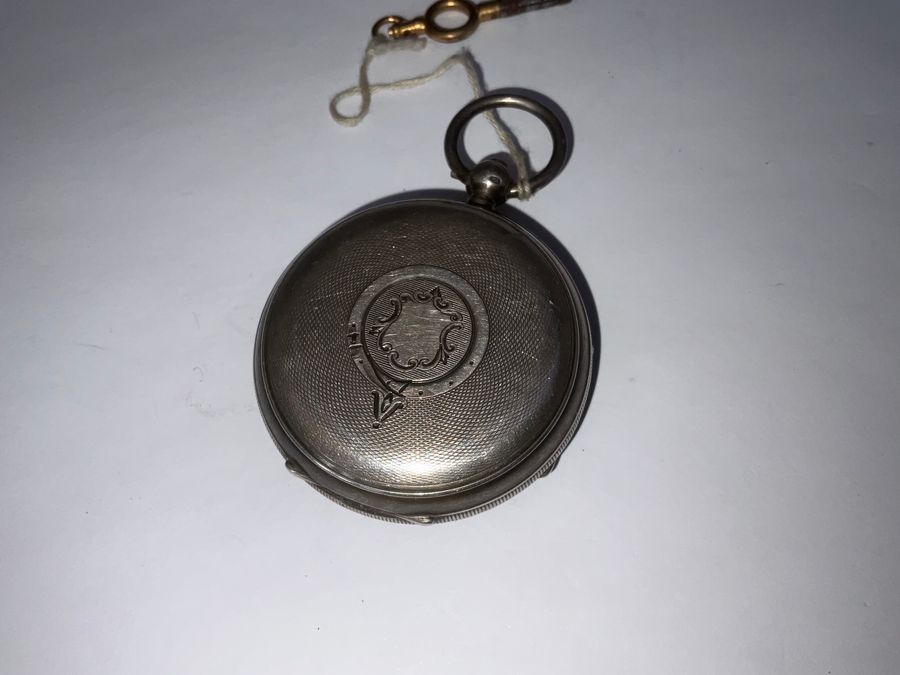 Antique SILVER POCKET WATCH KEY WIND FUSEE