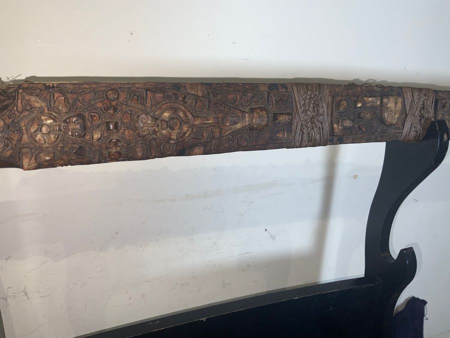 Antique HEAD HUNTERS PARANG AND CARVED SCABBARD