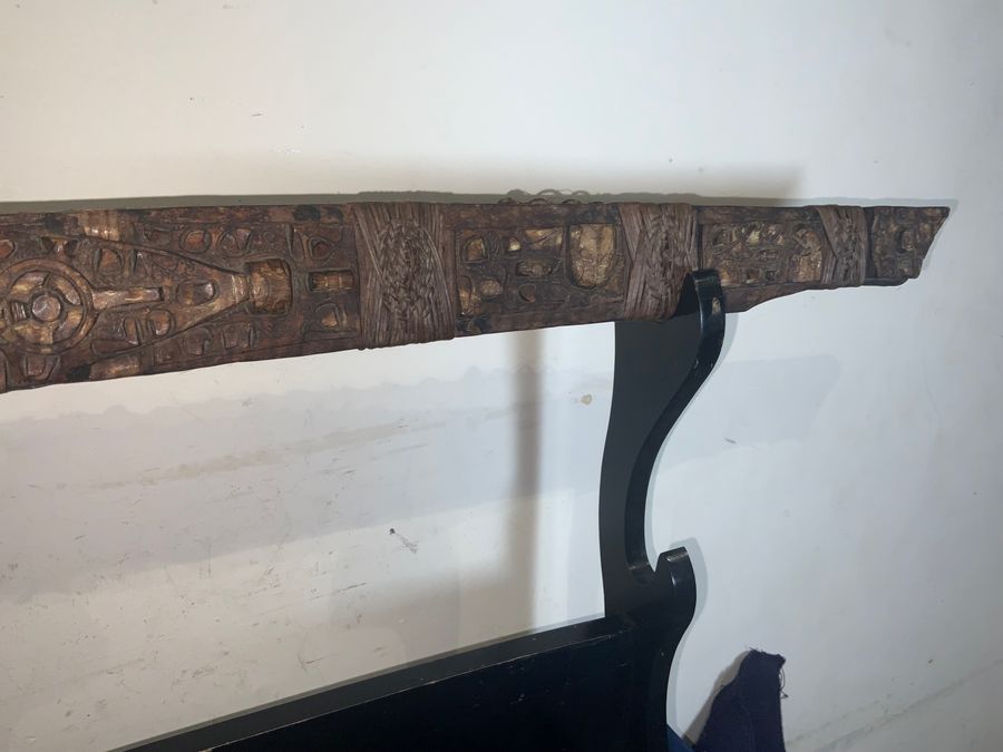 Antique HEAD HUNTERS PARANG AND CARVED SCABBARD