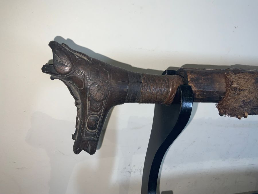 Antique HEAD HUNTERS PARANG AND CARVED SCABBARD