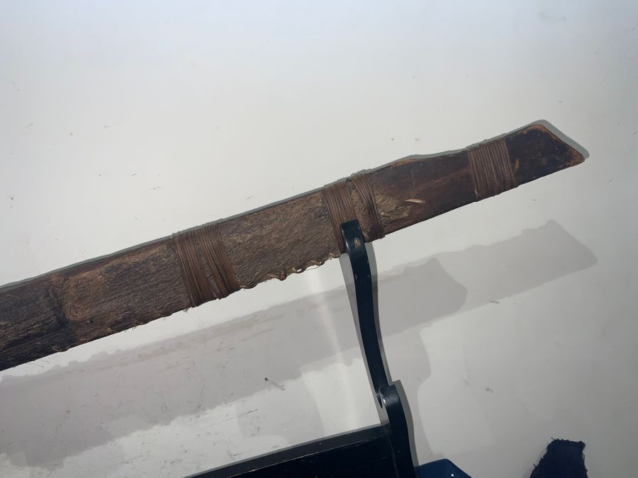 Antique HEAD HUNTERS PARANG AND CARVED SCABBARD