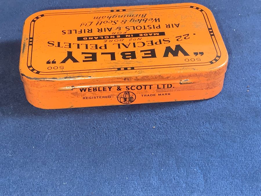 Antique Vintage Webley pellets Tin