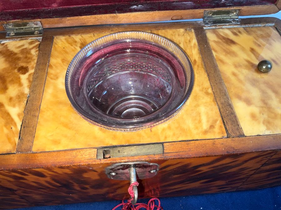 Antique Tortoise Shell tea caddy