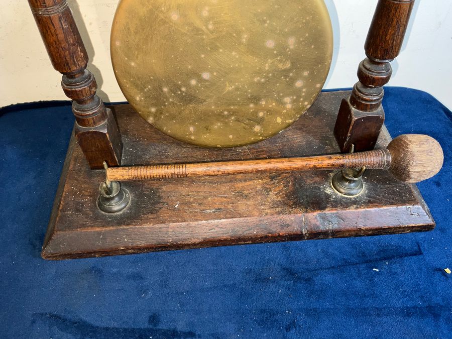 Antique EDWARDIAN DINNER GONG IN OAK