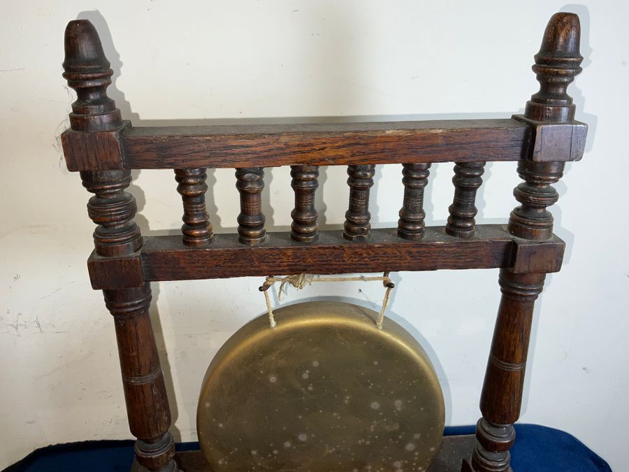 Antique EDWARDIAN DINNER GONG IN OAK