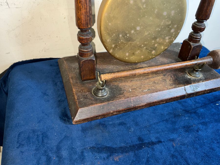 Antique EDWARDIAN DINNER GONG IN OAK