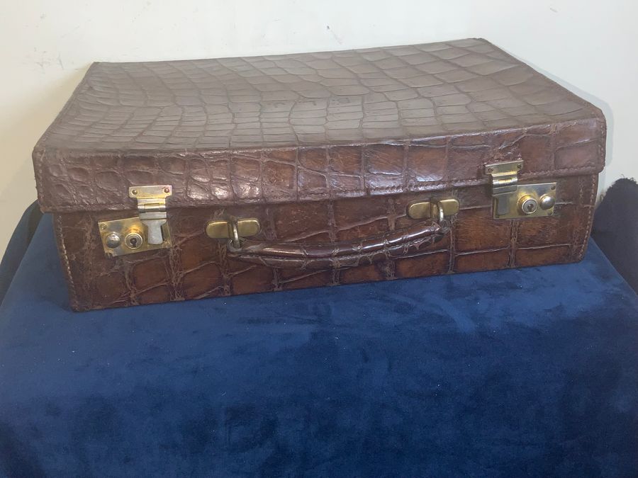 Antique ATTACHES CROCODILE SKIN CASE