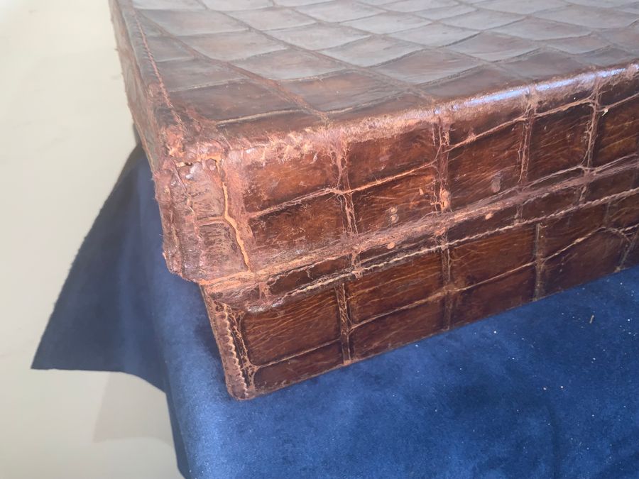 Antique ATTACHES CROCODILE SKIN CASE