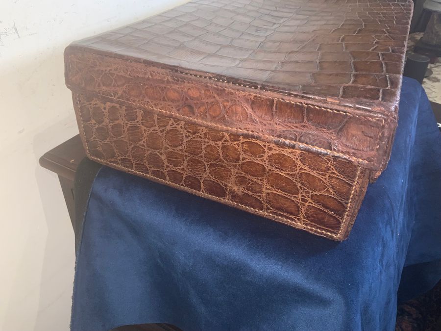 Antique ATTACHES CROCODILE SKIN CASE