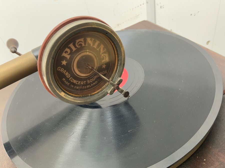 Antique Horned Gramophone  HMV mahogany cased