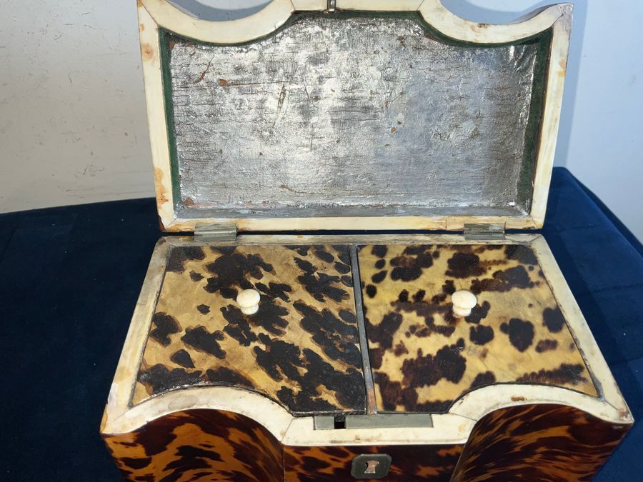 Antique Tortoise Shell Tea Caddy