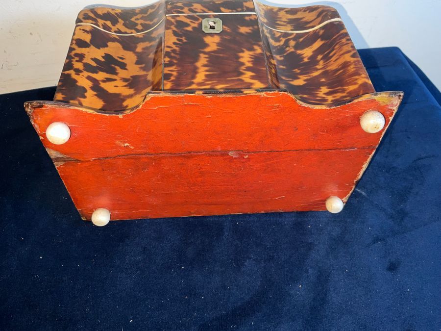 Antique Tortoise Shell Tea Caddy