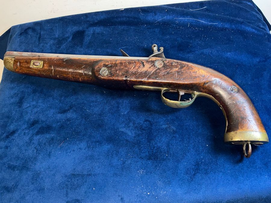 Antique FLINTLOCK PISTOL RUSSIAN, NAPOLEONIC ERA. 