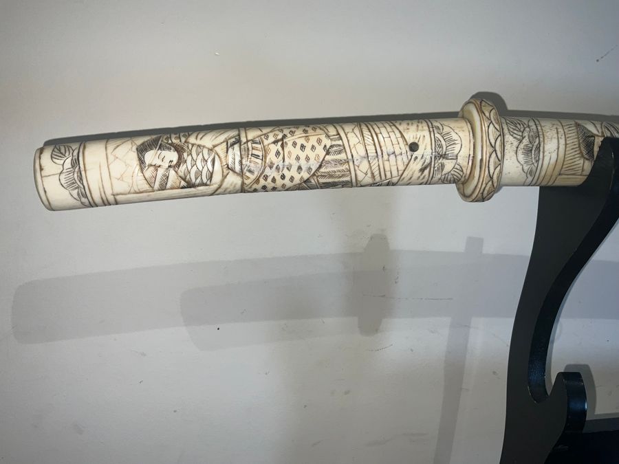 Antique JAPANESE SWORD CARVED SAYA