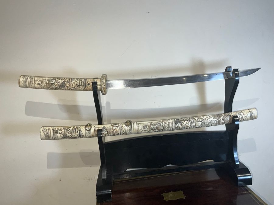 Antique JAPANESE SWORD CARVED SAYA