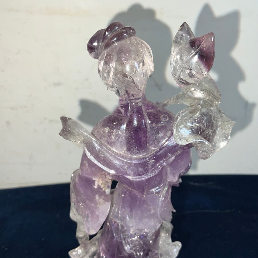 Antique CHINESE CRYSTAL JADE & GILT FIGURE  