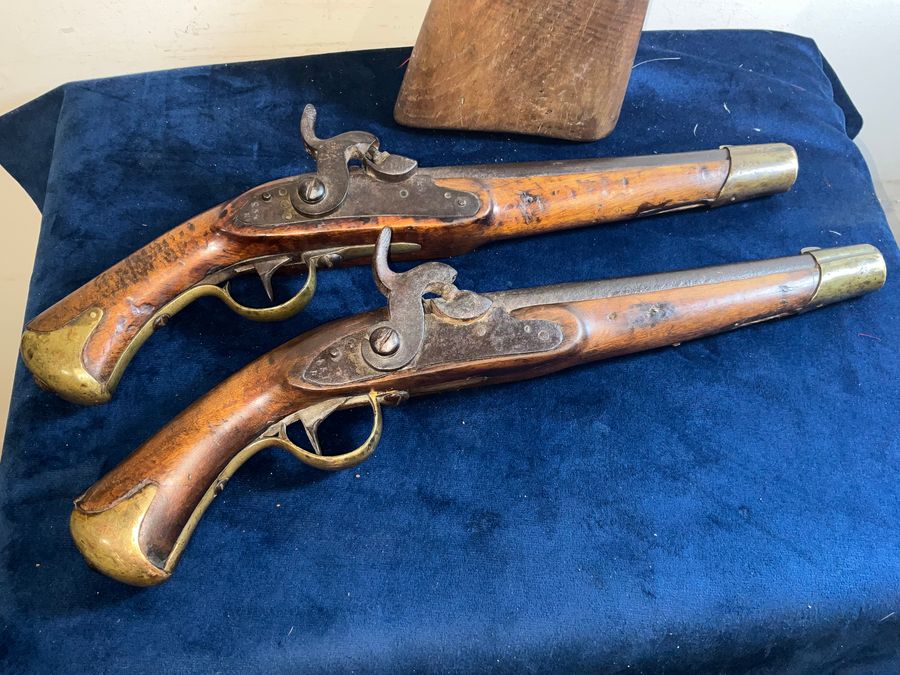 Antique  RARE PAIR OF NORWEGIAN PERCUSSION PISTOLS