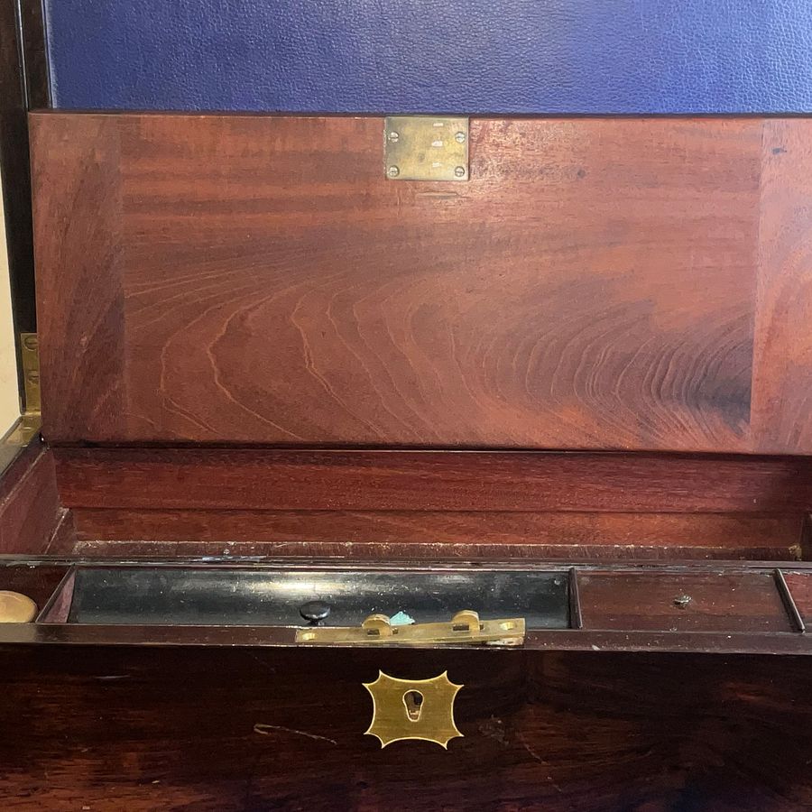 Antique WRITING SLOPE BRASS AND ROSEWOOD 