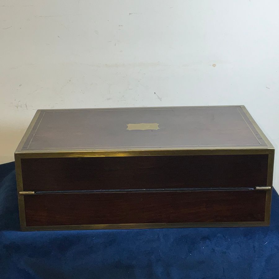 Antique WRITING SLOPE BRASS AND ROSEWOOD 