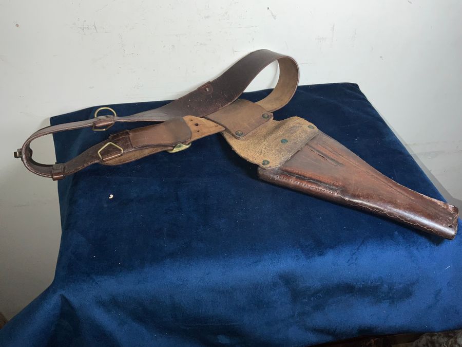 Antique Sam brown with cut away holster British 1WW 