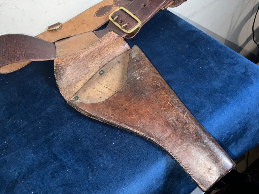 Antique Sam brown with cut away holster British 1WW 