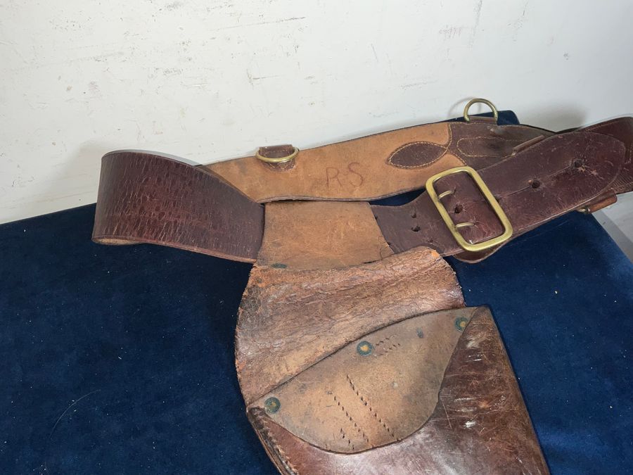 Antique Sam brown with cut away holster British 1WW 