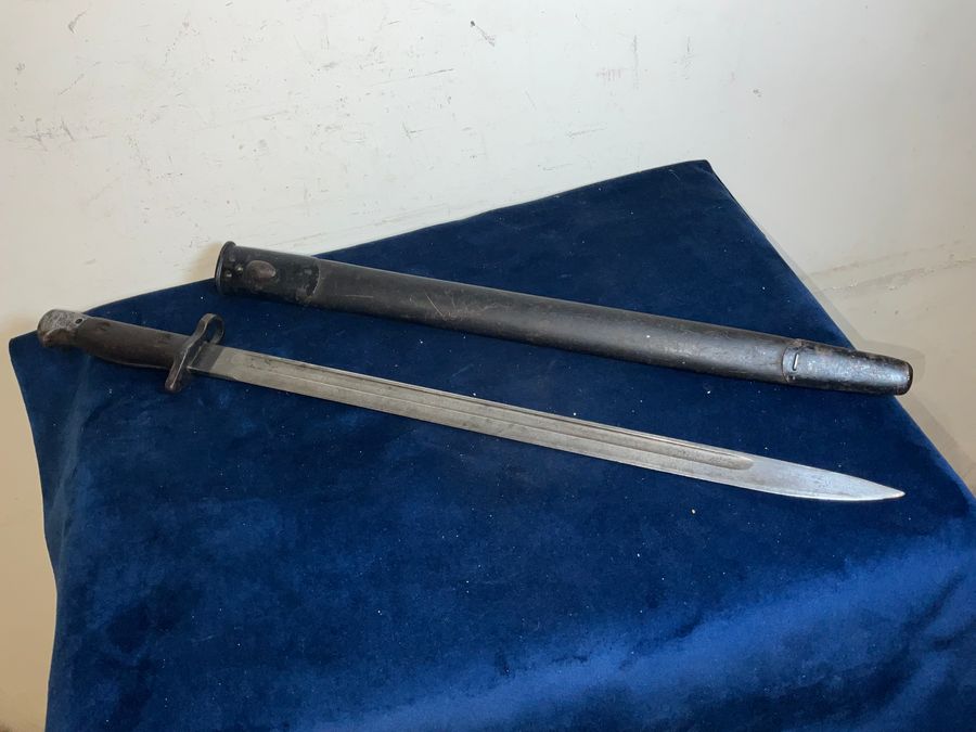 Antique BAYONET & SCABBARD 3rd BATTALION MONMOUTHSHIRE RIFLES