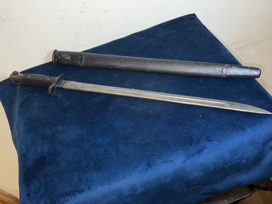 Antique BAYONET & SCABBARD 3rd BATTALION MONMOUTHSHIRE RIFLES