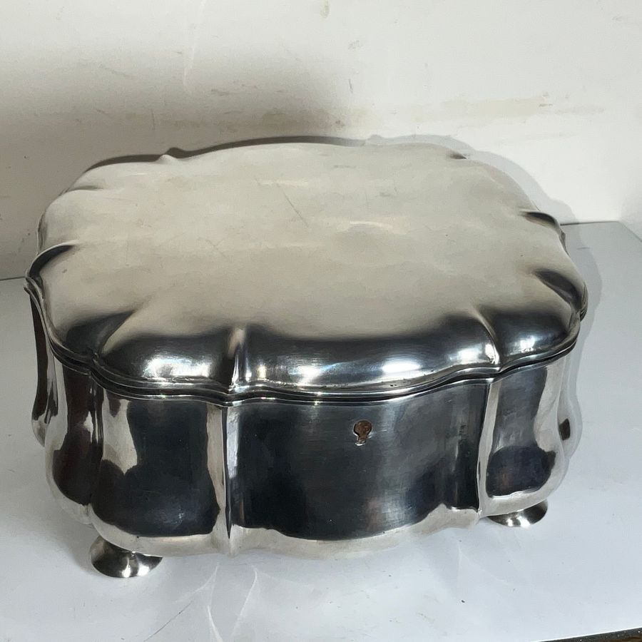 Antique Solid silver jewels casket