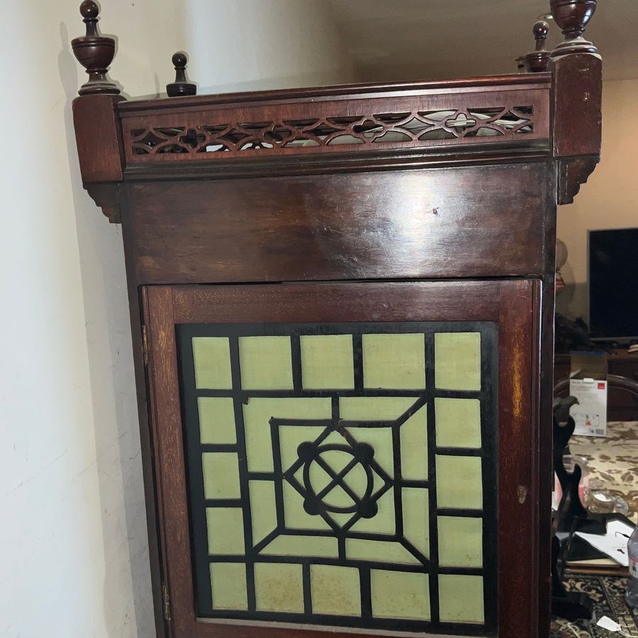 Antique Musical mahogany triple train on eight bells mantel clock