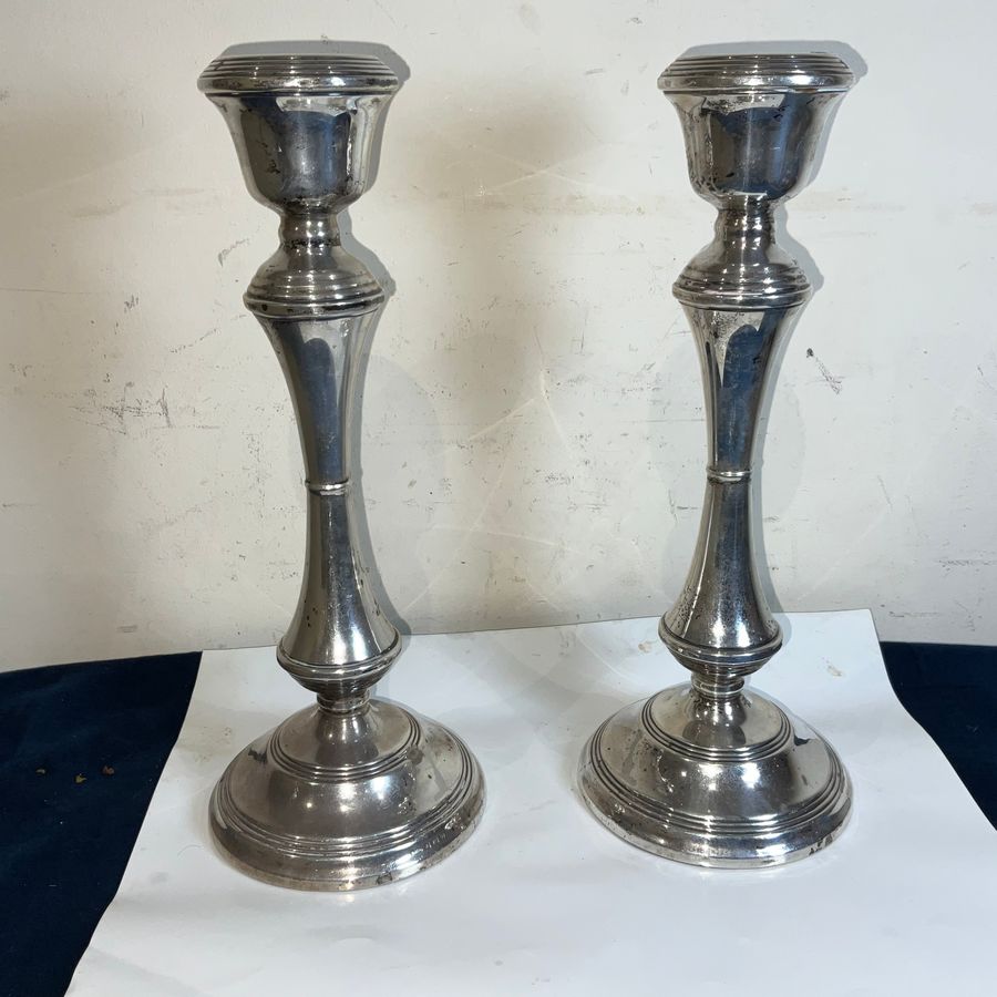 CANDLE STICKS. SILVER PAIR