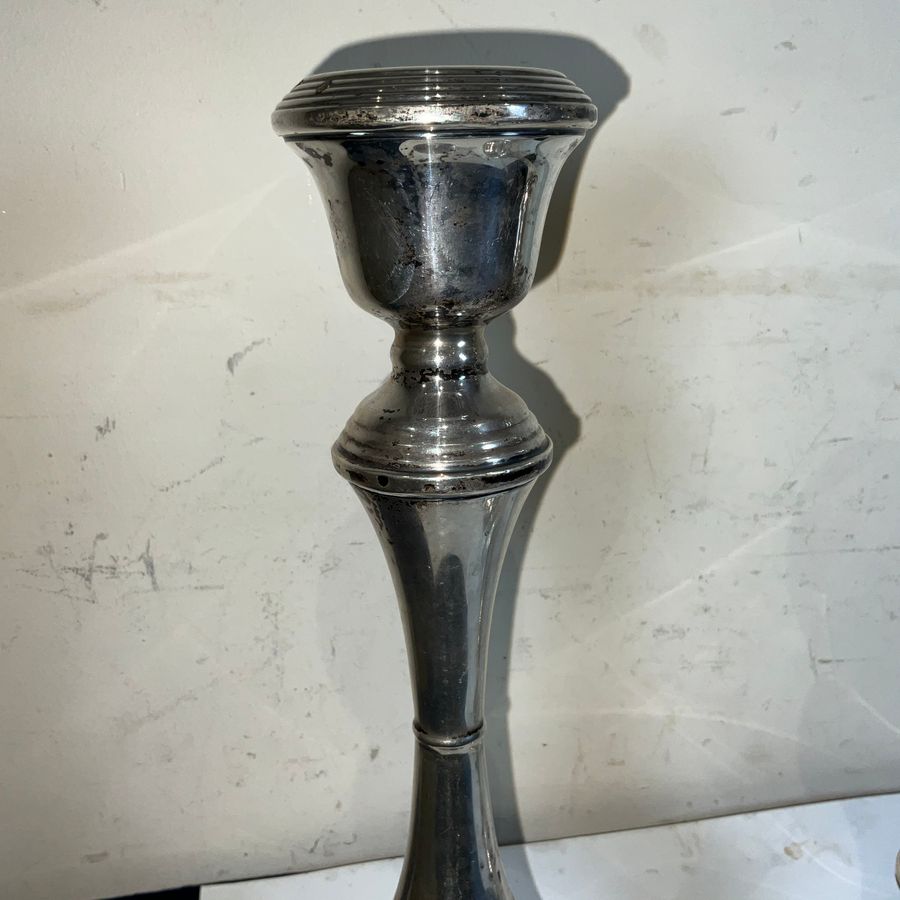 Antique CANDLE STICKS. SILVER PAIR