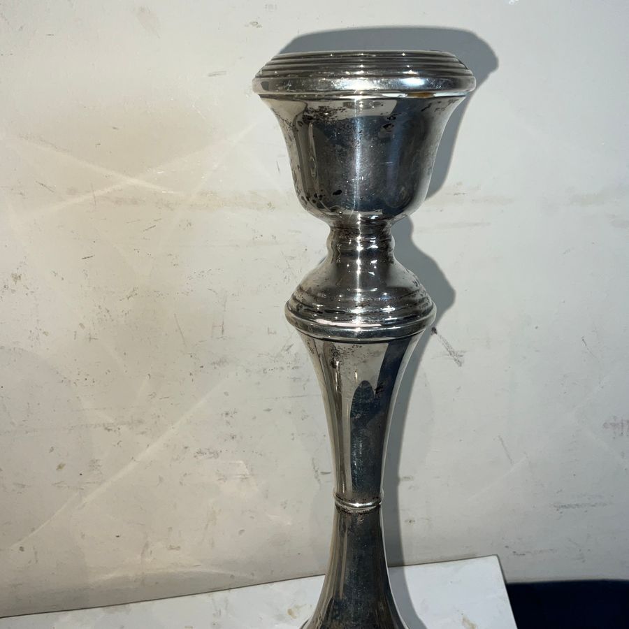 Antique CANDLE STICKS. SILVER PAIR