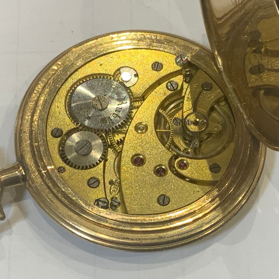 Antique ORATOR FULL HUNTER GOLD PLATED ELGIN CASED POCKET WATCH.