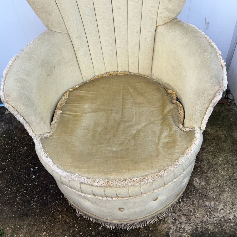 Antique PUFF ARMCHAIR LADIES BEDROOM ITEM