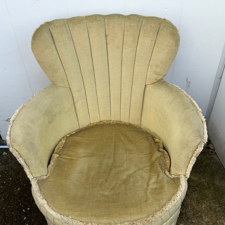 Antique PUFF ARMCHAIR LADIES BEDROOM ITEM