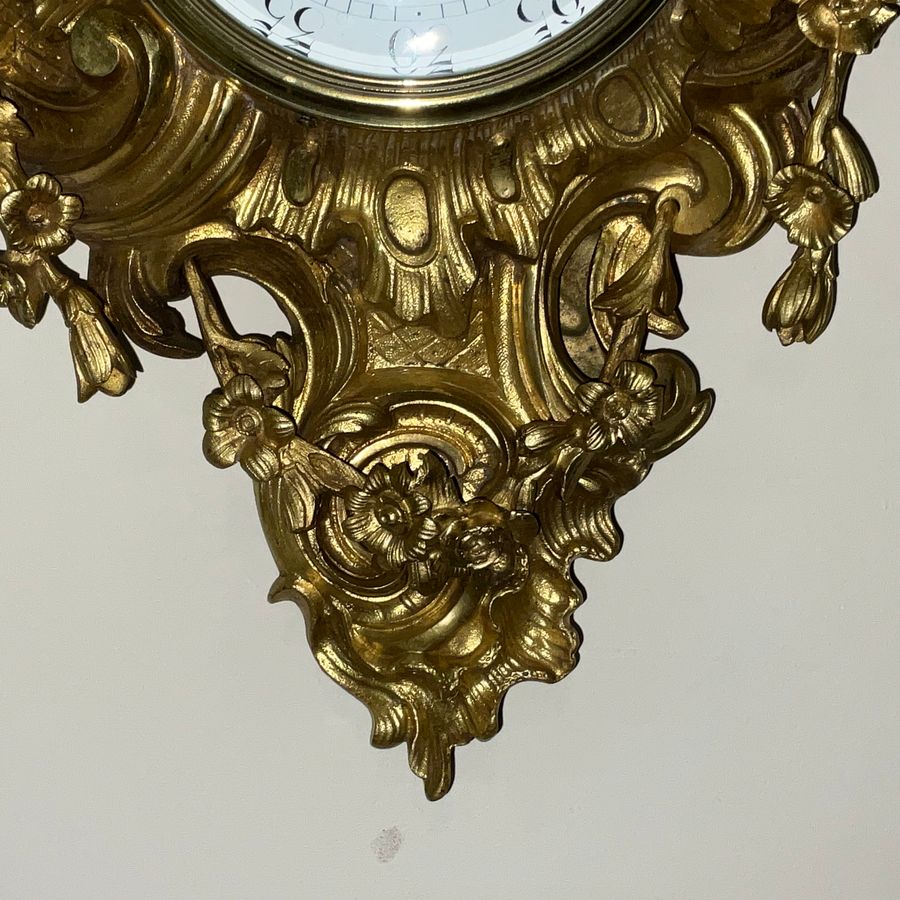 Antique Antique French Ormolu Rococo Cartel Wall Clock - Large and Magnificent